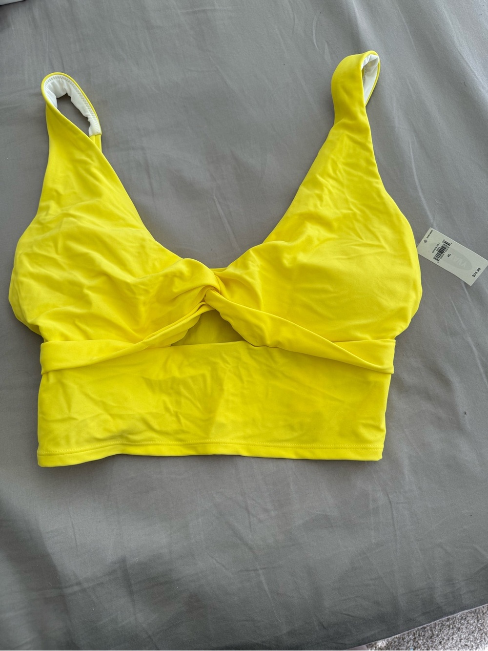 Old Navy Bright Yellow Twist-Front Bikini Top